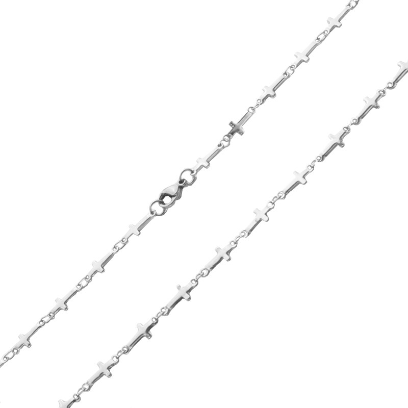 BM Jewellery Řetízek s křížky 50 cm z chirurgické oceli S811100