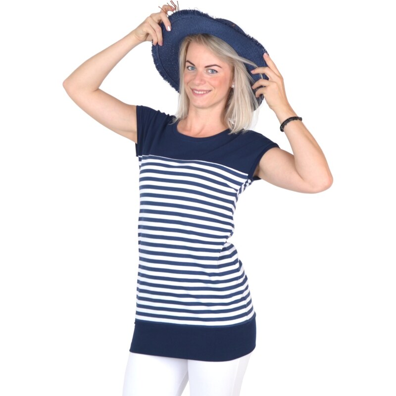 Top Elegant Tunika námořnická MARINE / modro bílé pruhy