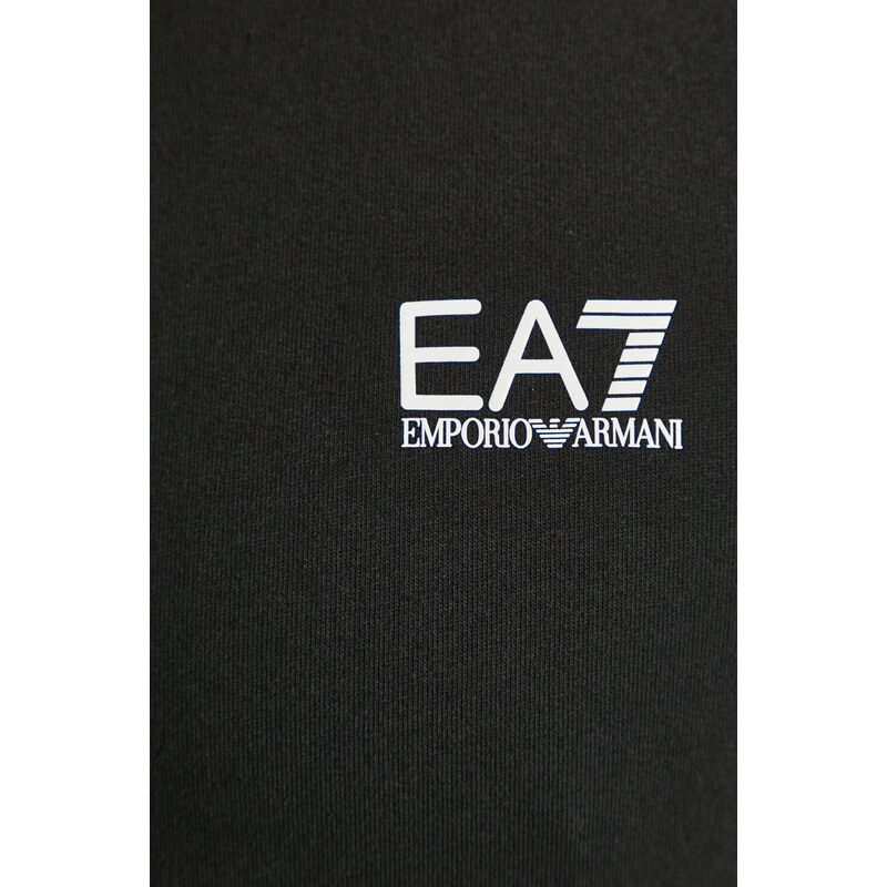 Mikina EA7 Emporio Armani pánská, černá barva, s potiskem