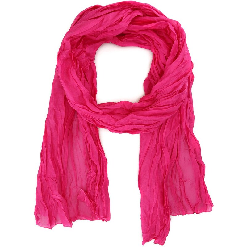 Dlouhý růžový hedvábno-bavlněný šátek Fraas