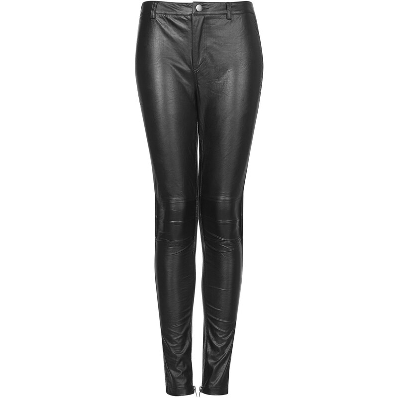 Topshop **Faux Leather Biker Trousers by Goldie