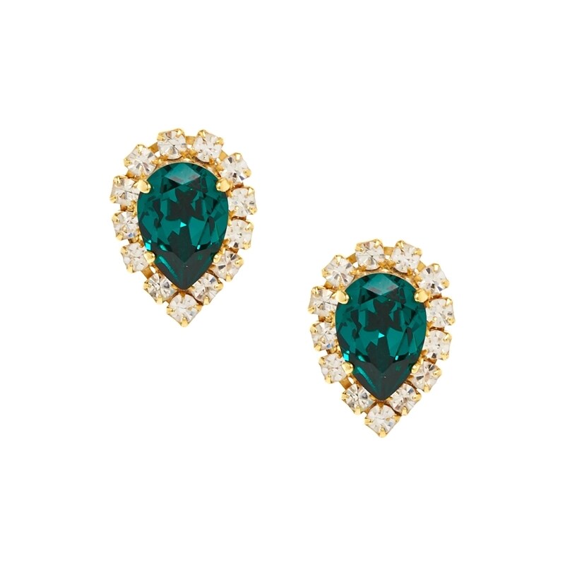 Krystal Swarovski Pear Rosetta Earrings - Green