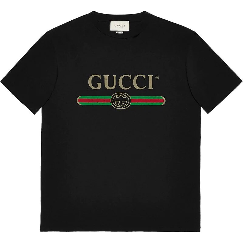 Gucci Fake logo cotton T shirt - Black - GLAMI.cz