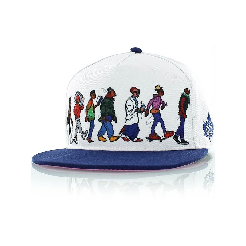 kšiltovka K1X - Darwin Hip Hop Snapback Cap White/Blue (1400)