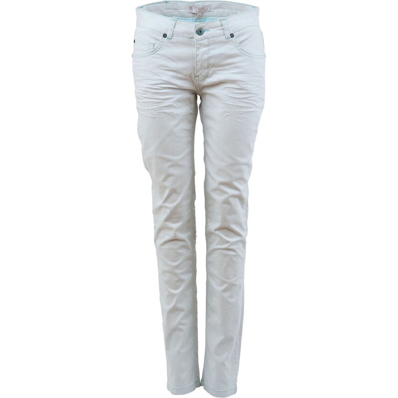 Bílé džíny YAYA s tyrkysovými lemy