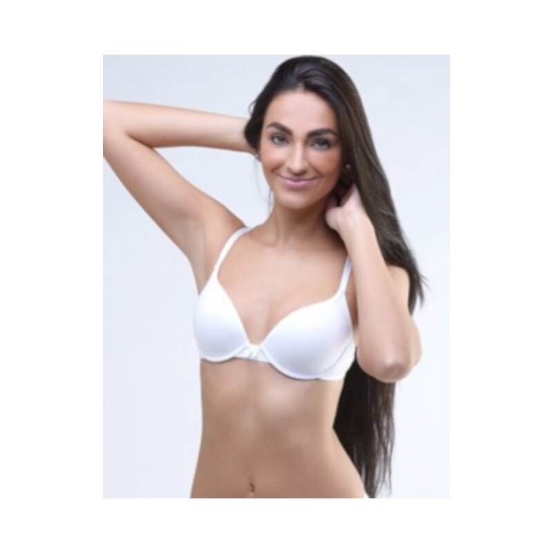 GINA Dámská podprsenka push-up, šité, jednobarevné 17000P - bílá