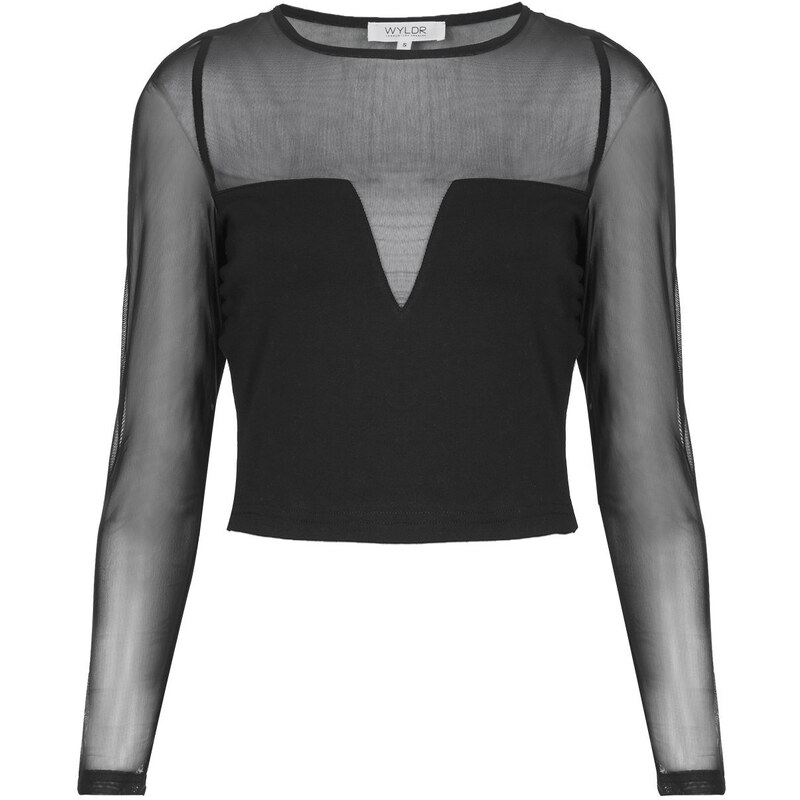 Topshop **Jersey and Mesh Crop Top by WYLDR