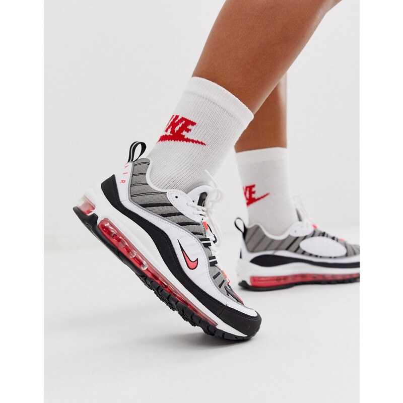 Air max 98 trainers in white grey and pink hotsell