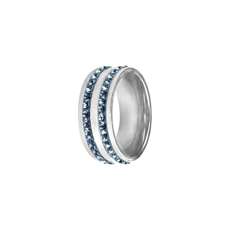 Široký modrý dvouřadý prsten Tribal