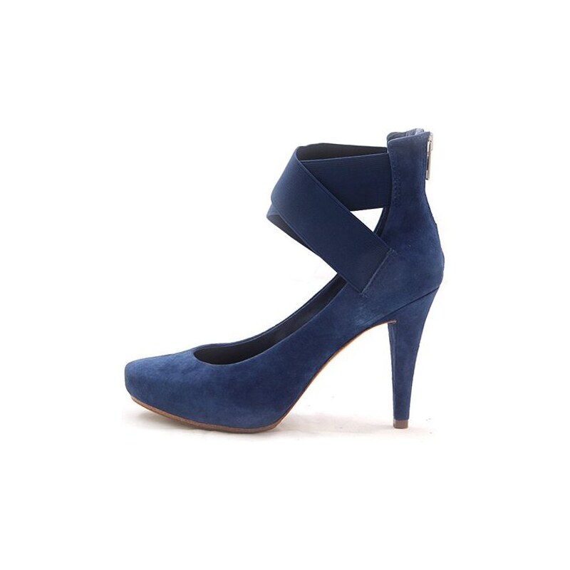 Vysoké dámské boty v modré kůži CAFèNOIR