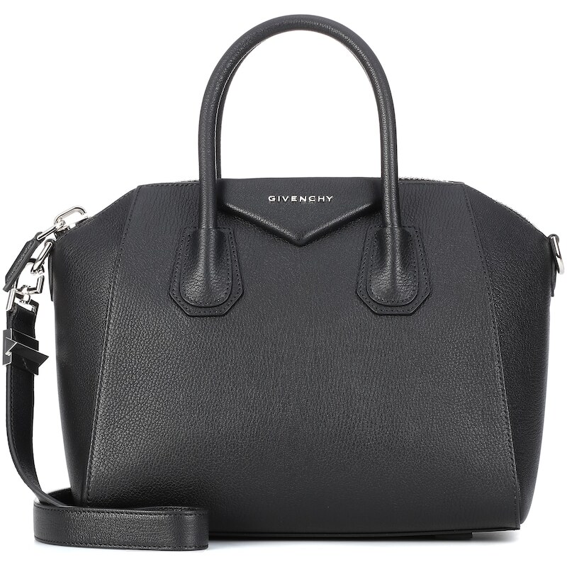 Kožená kabelka Givenchy Antigona v černé barvě s zipovaným vrcholem