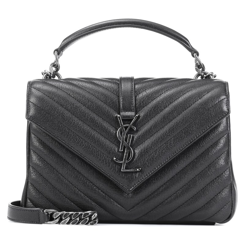 Saint Laurent Collège Medium kabelka z černé kůže