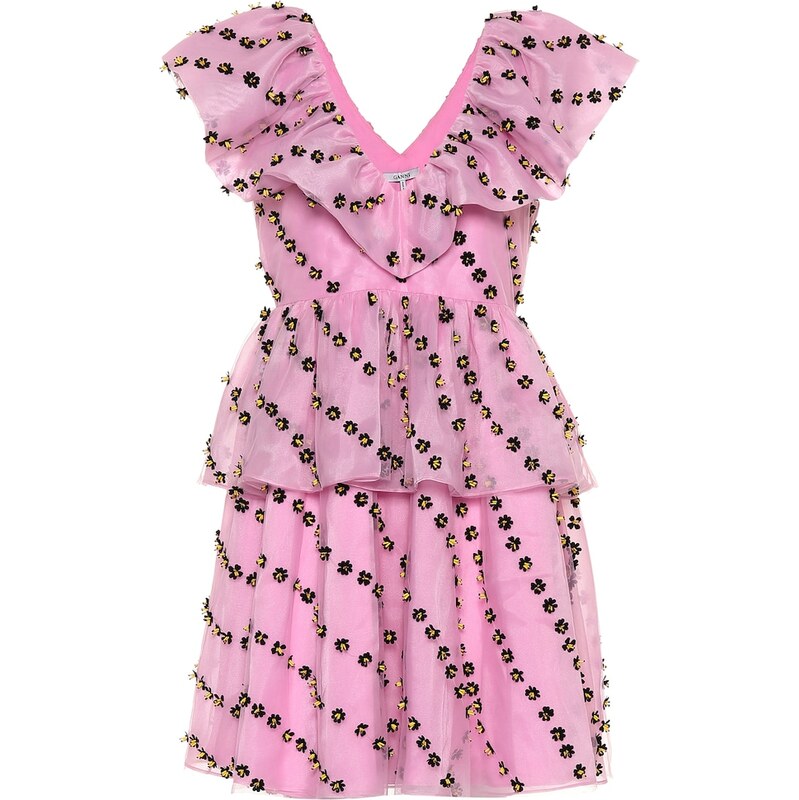 Ganni Floral-embellished dress