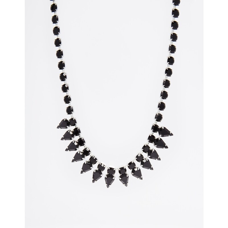 Krystal Swarovski Crystal Hanging Spikes Necklace - Black
