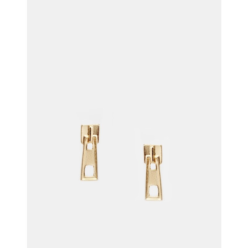 ASOS Zip Stud Earrings - Gold