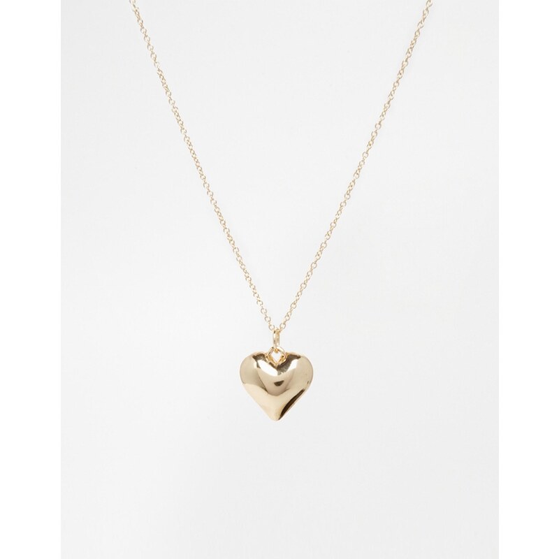 ASOS 90's Heart Long Pendant Necklace - Gold