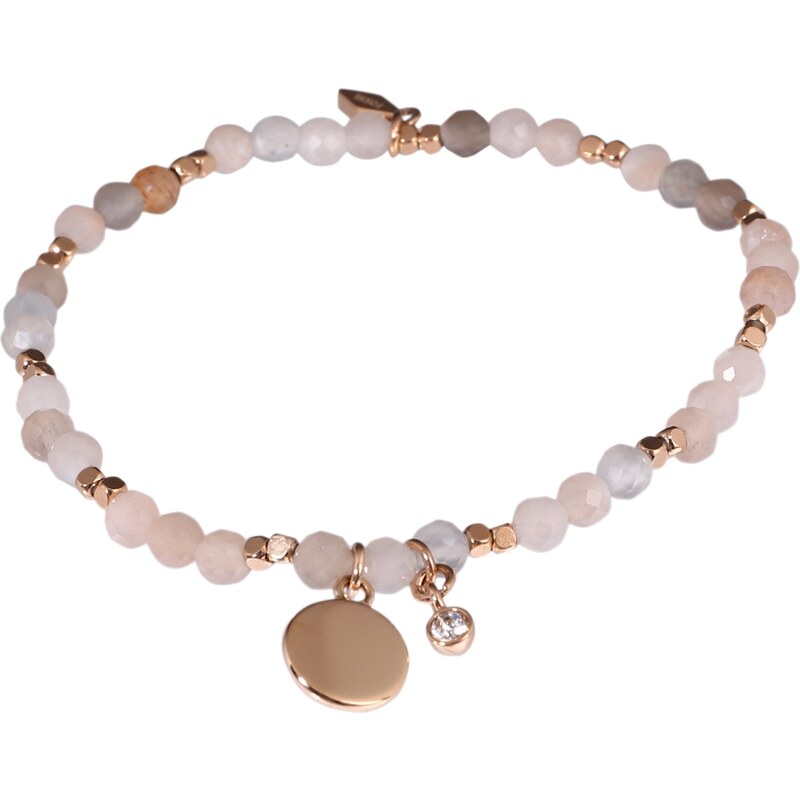 FOSSIL Náramek Motifs růžově zlatá / růže / průhledná 83864348