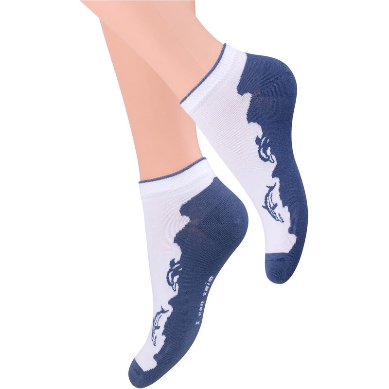 Dámské ponožky Steven 042, modrá - delfín