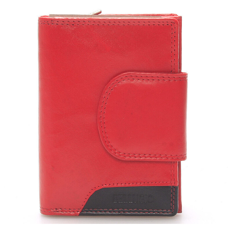 Bellugio Dámská kožená peněženka Camillo červená/černá