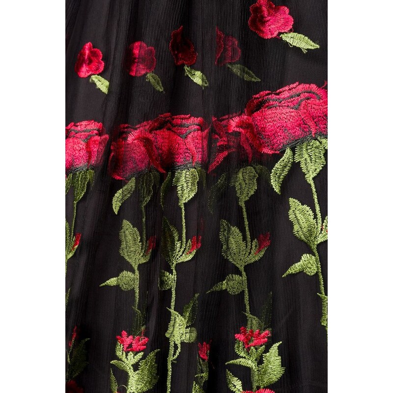 YooY Vintage společenské dámské šaty s růžemi