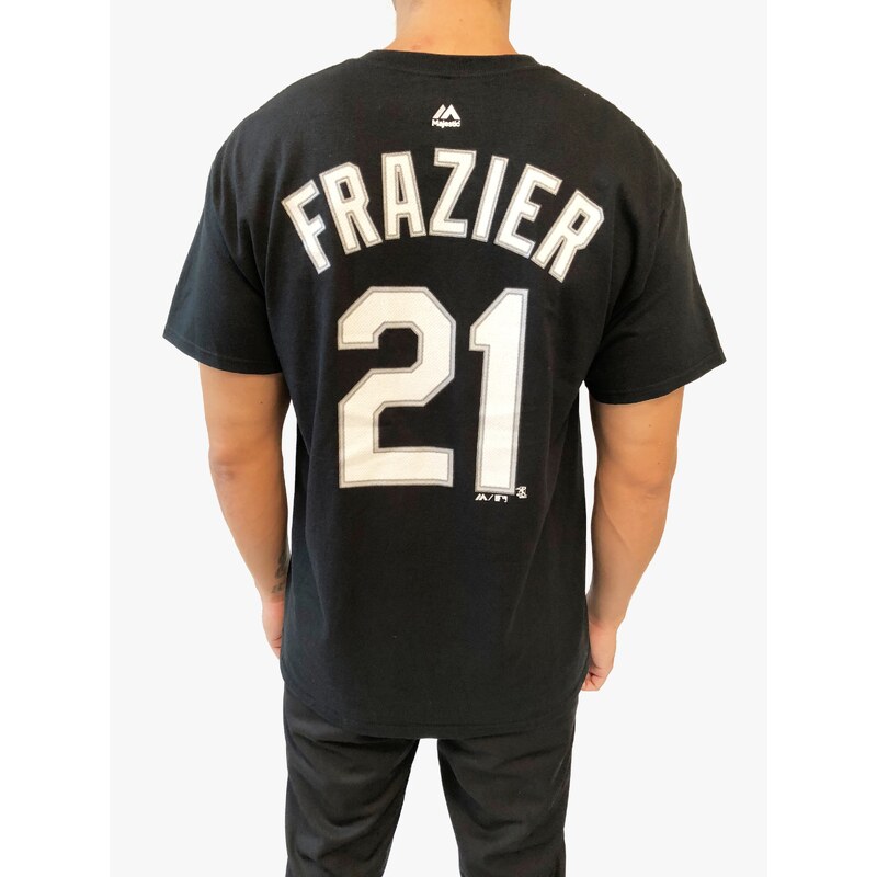 Majestic Majestic Frazier Sox stylové černé triko s krátkým rukávem a motivem - L / Černá / Majestic