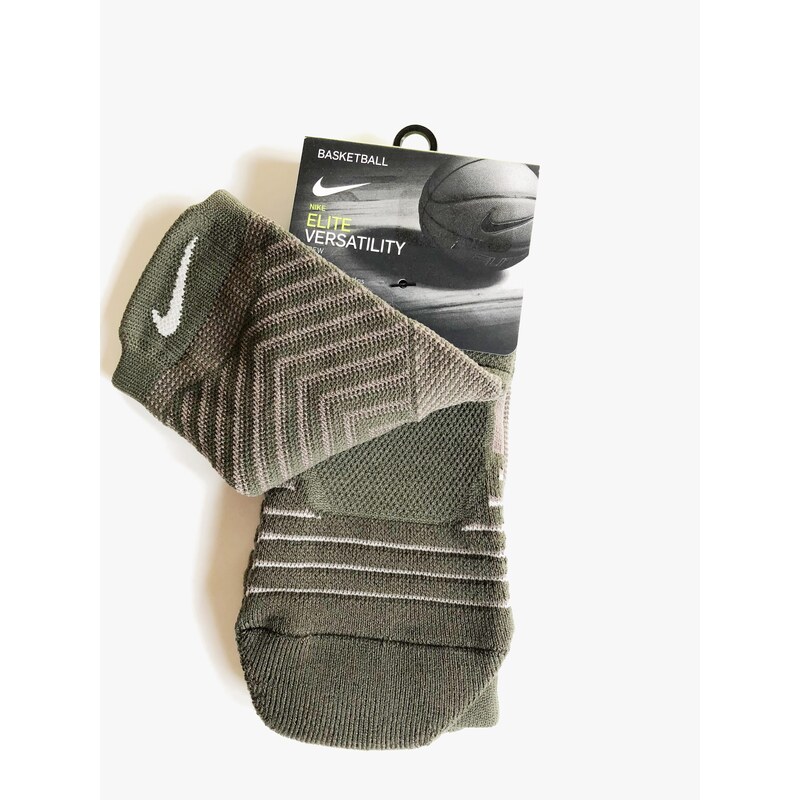 Nike Nike Elite Versatility Green sportovní funkční ponožky s logem - 41-46 / Khaki / Nike