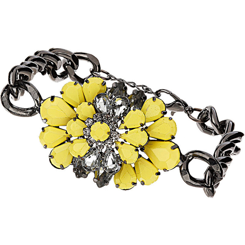 Topshop Yellow Flower Chain Bracelet