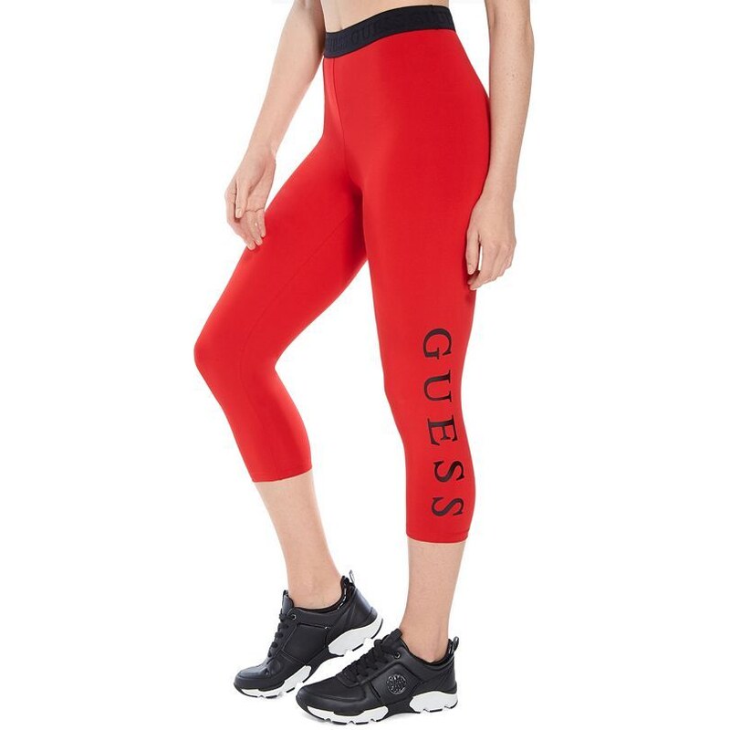 GUESS dámské legíny Cammy Logo Cropped červené XL