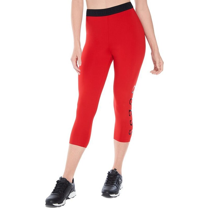 GUESS dámské legíny Cammy Logo Cropped červené XL