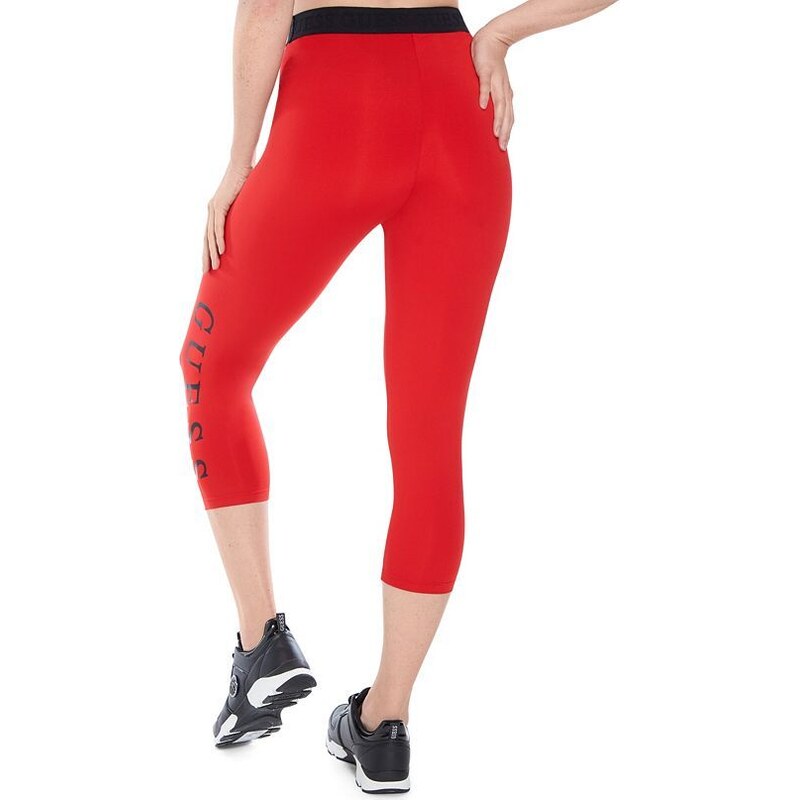 GUESS dámské legíny Cammy Logo Cropped červené XL