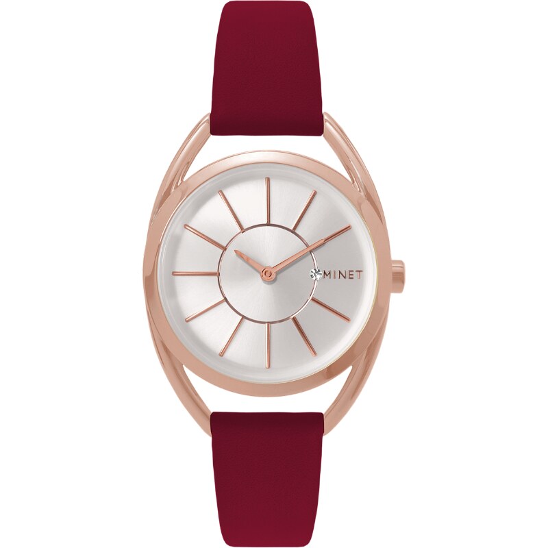 MINET Czech Crystal Vínové dámské hodinky MINET ICON PLUM PASSION 40086220