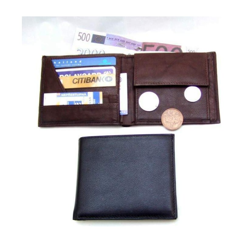 Arwel Pánská kožená peněženka-tmavě hnědá