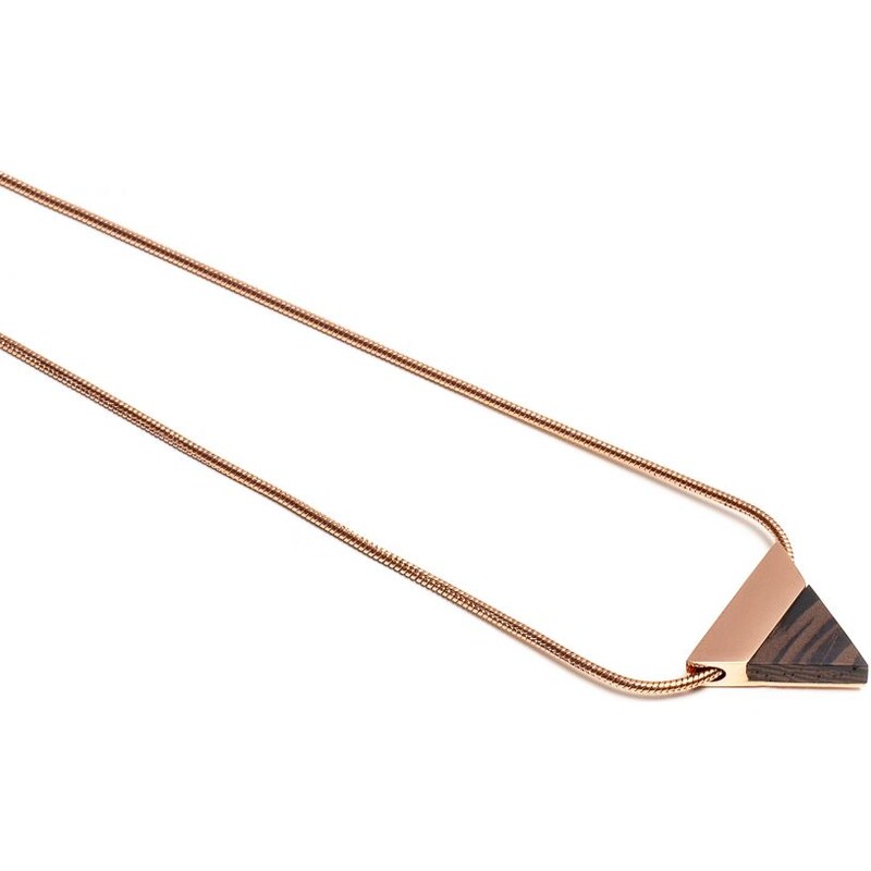 BeWooden Náhrdelník s dřevěným detailem Rose Necklace Triangle