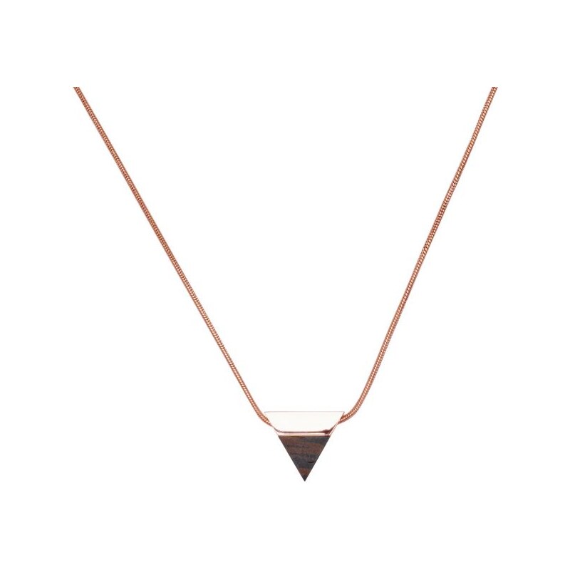 BeWooden Náhrdelník s dřevěným detailem Rose Necklace Triangle