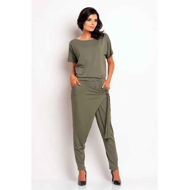Infinite You Womans Jumpsuit M106 Olive Green