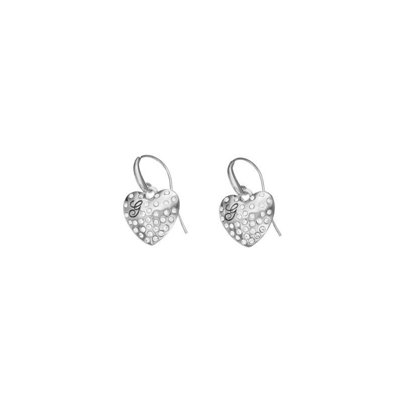 Guess Glossy Hearts Small Pave Heart Earrings