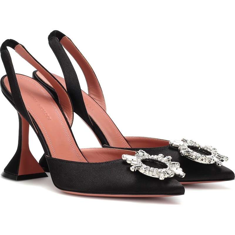 Amina Muaddi Begum satin slingback pumps