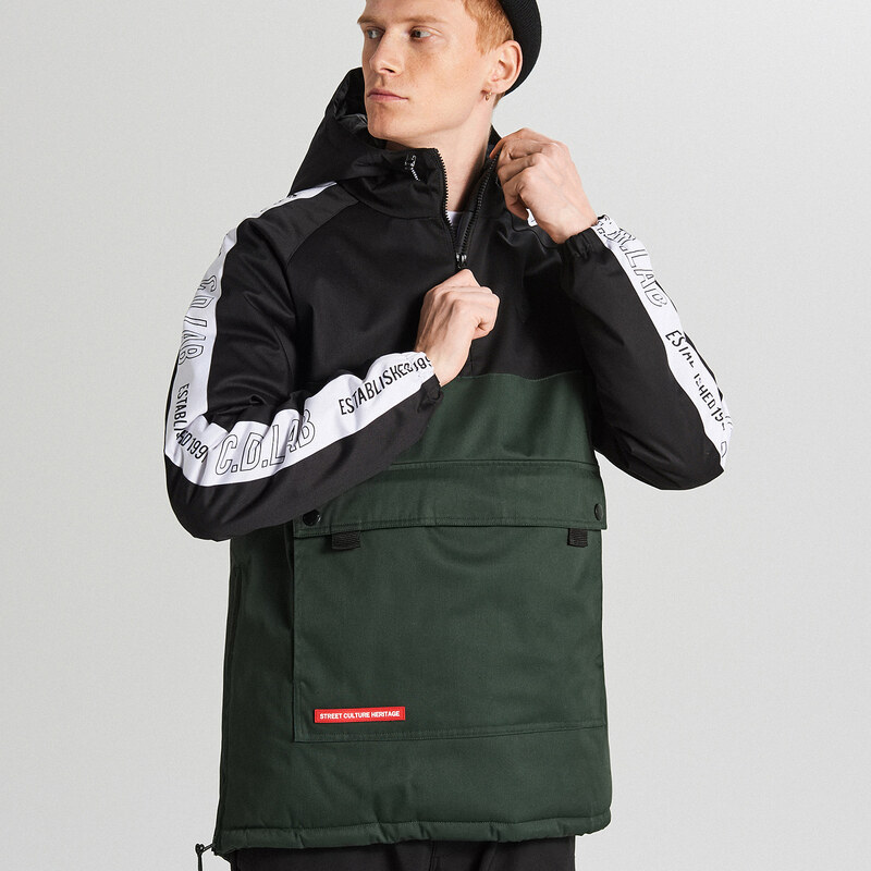 Cropp Zimni bunda anorak s kapsou Khaki