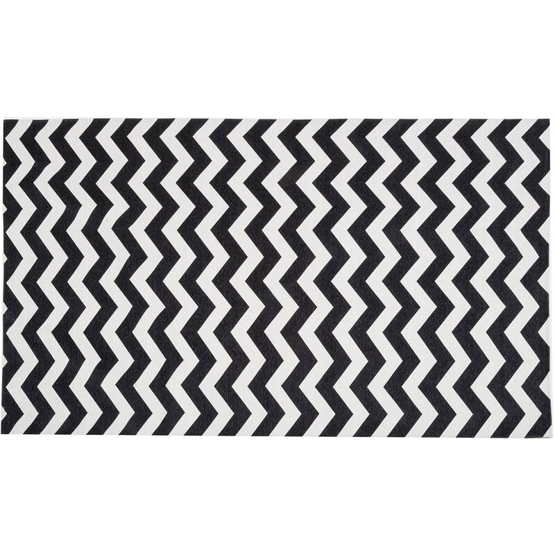 Černo-bílý běhoun Floorita Optical, 60 x 220 cm