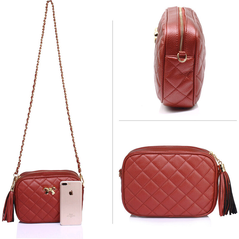 Anna Grace London Anna Grace Červená crossbody kabelka AG00540