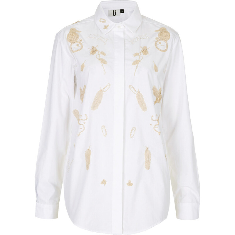 Topshop **Overly Embellished Cotton Shirt by Unique