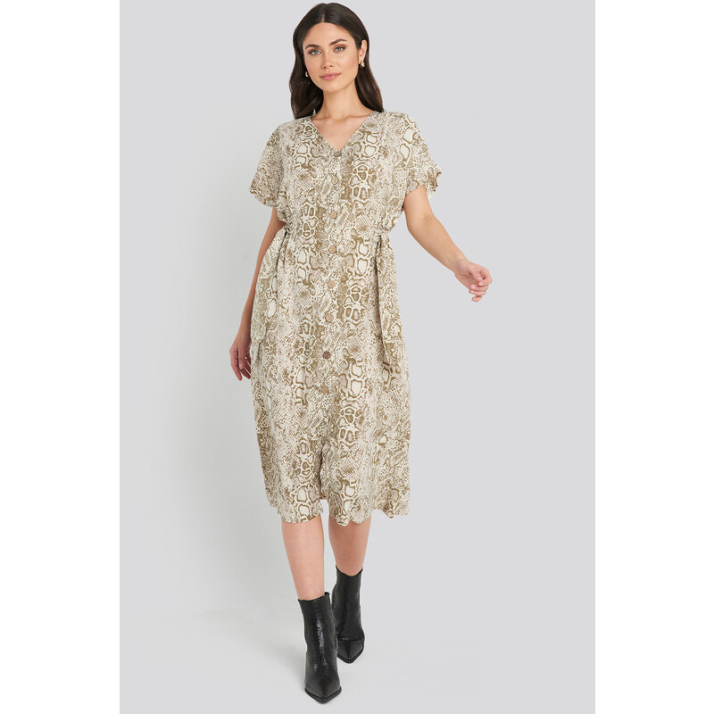 Trendyol Button Snake Long Dress