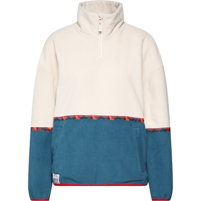 Iriedaily Svetr Holina tmavě zelená / červená / offwhite