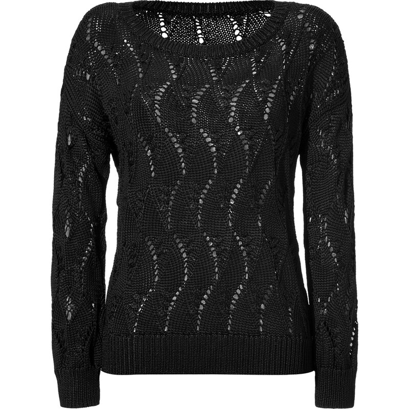 Rag & Bone Reese Pattern Knit Pullover in Black