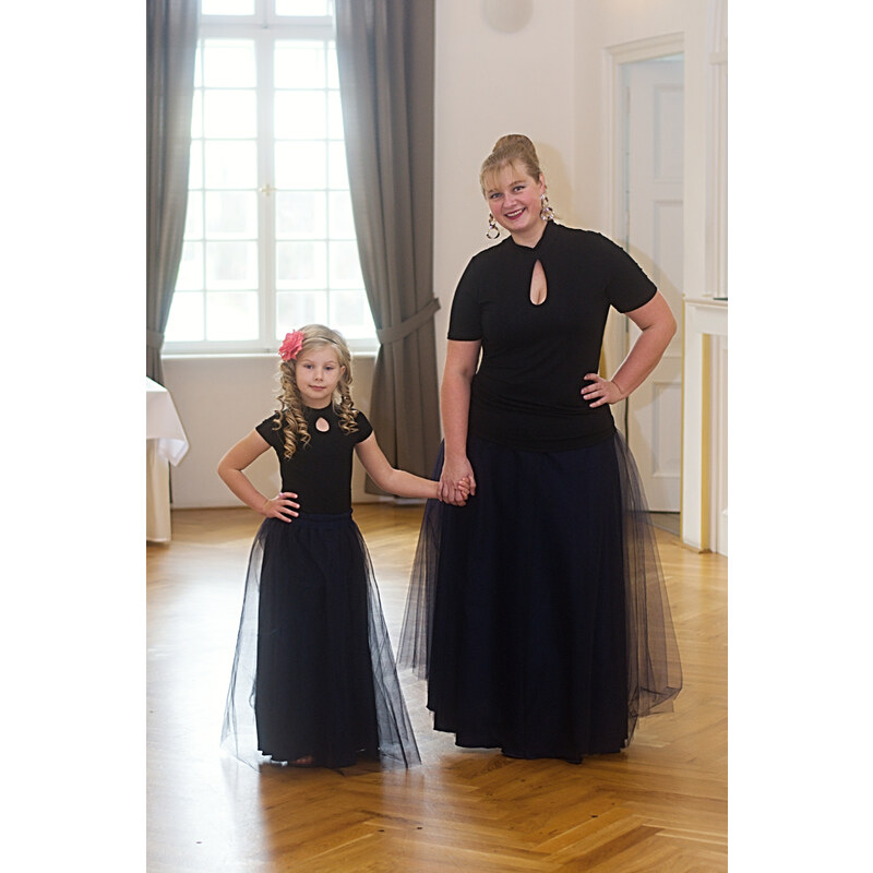 Molet MV Maxi tylová sukně pro malé holčičky tmavě modrá