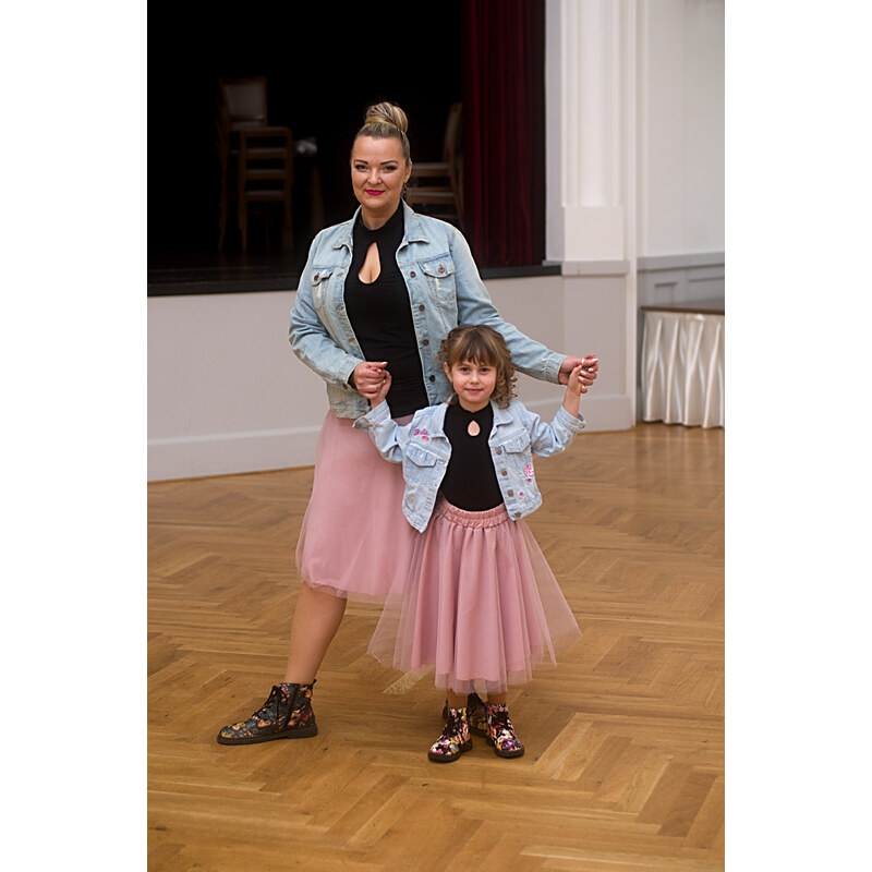 Molet MV Mini tylová sukně pro malé holčičky pudrová