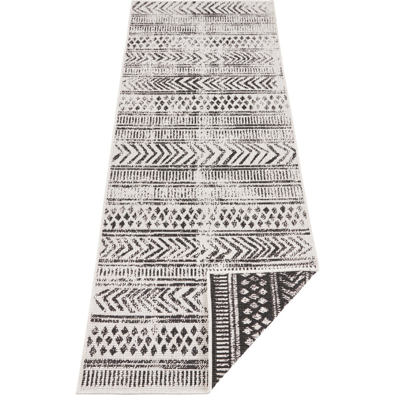 NORTHRUGS - Hanse Home koberce Kusový koberec Twin Supreme 103860 Biri Black/Cream – na ven i na doma - 80x150 cm