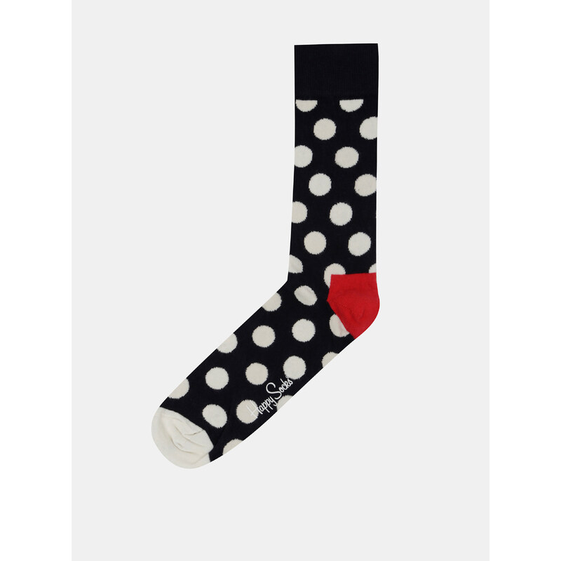 Tmavě modré ponožky s bílými puntíky Happy Socks Big Dots