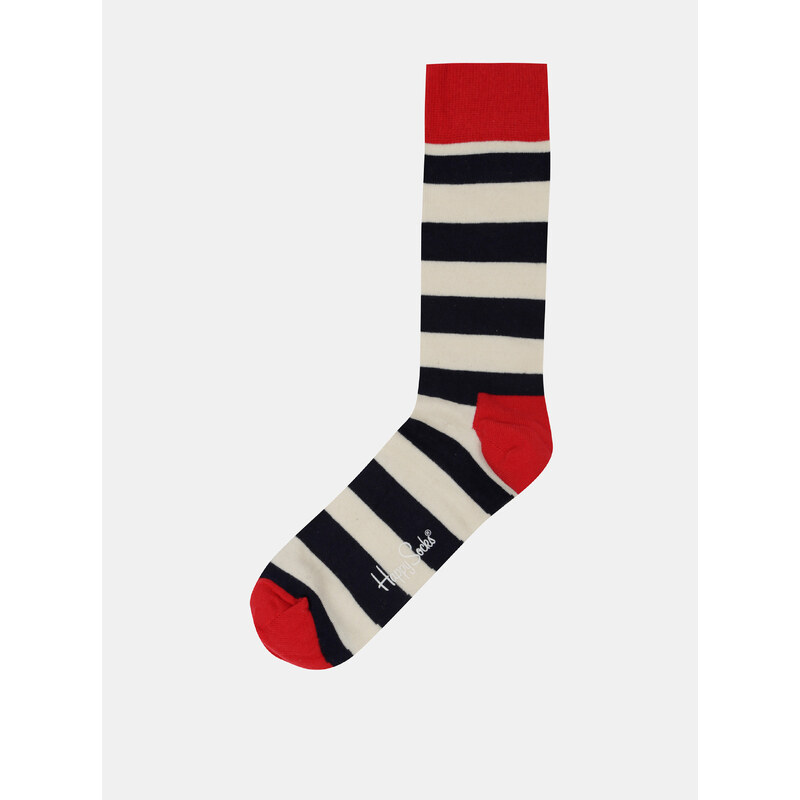 Pruhované ponožky v červené, bílé a černé barvě Happy Socks Stripe