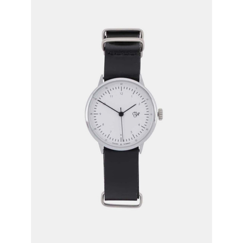 Dámské hodinky s černým koženým páskem CHPO Harold Mini